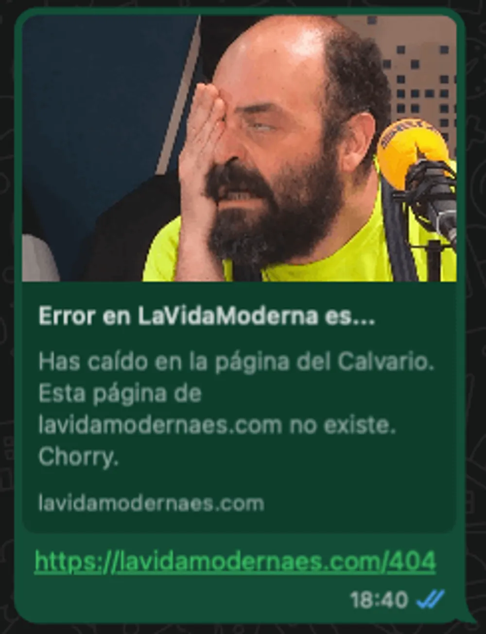 Imagen del open graph de la página de error de lavidamodernaes.com