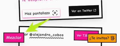 Imagen del botón de mezclar de la página lavidamodernaes.com